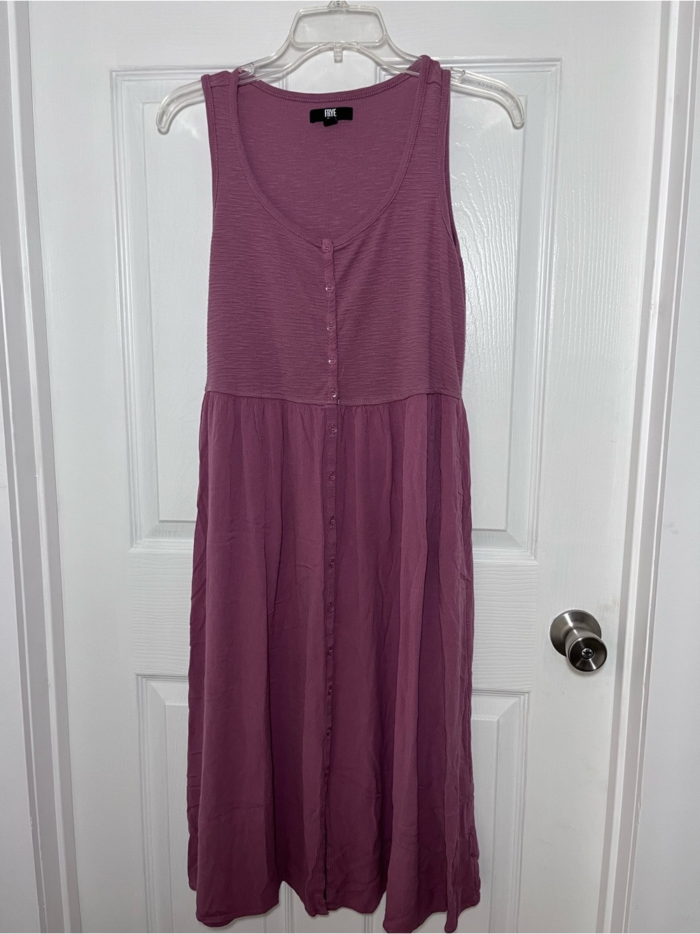 Frye Mauve Pink Button-Front Midi Dress